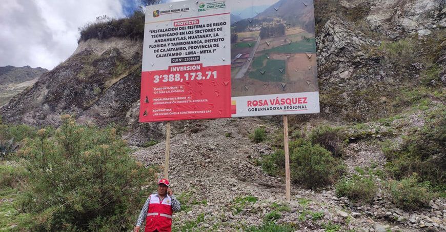 obra de riego Cajatambo GORE Lima Perú