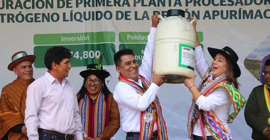 Midagri inaugura planta de nitrógeno líquido para impulsar la excelencia genética en el ganado vacuno en Apurímac