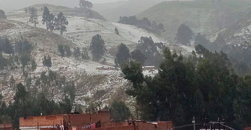 nieve, granizo y lluvia en la sierra Perú