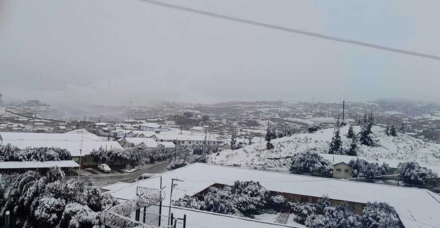 nieve y granizo en la sierra Perú