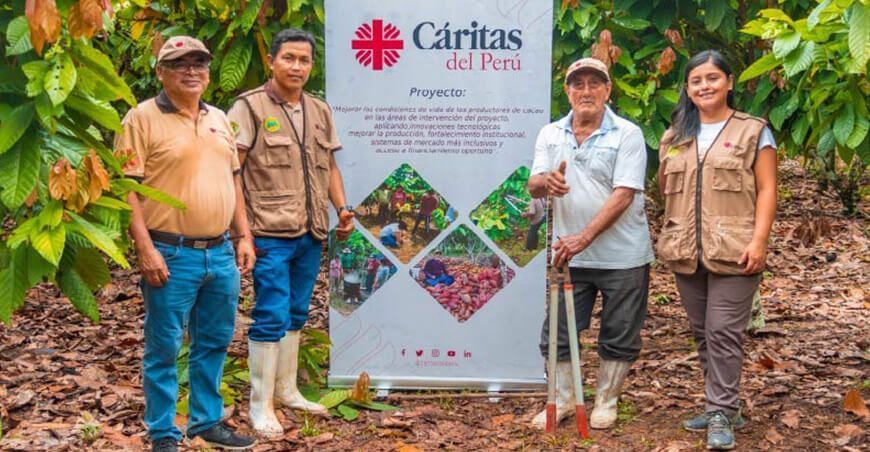 Cáritas del Perú brinda asistencia técnica a 500 pequeños productores de cacao orgánico