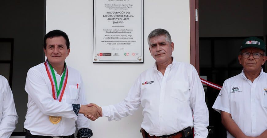 El Instituto Nacional de Innovación Agraria ha inaugurado un moderno laboratorio de suelos, agua y foliares en Cajamarca Perú