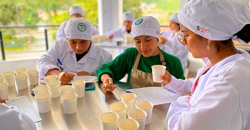Hijos de productores de café se capacitan como catadores y baristas Devida Cusco Perú
