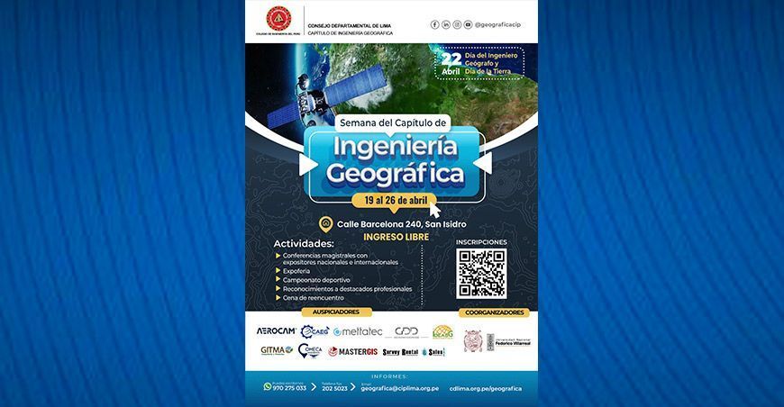 Capítulo de Ingeniería Geográfica celebrará su semana institucional