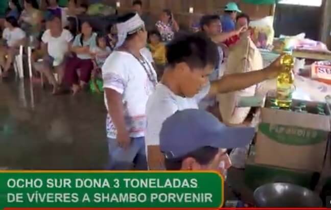 Ocho Sur dona 7.5 TM de alimentos a comunidades indígenas afectadas por desborde del río Aguaytia