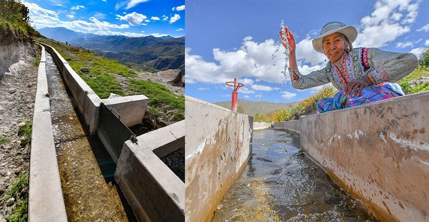 Culmina la construcción del canal de riego Tarucani en el distrito de Maca Arequipa Perú
