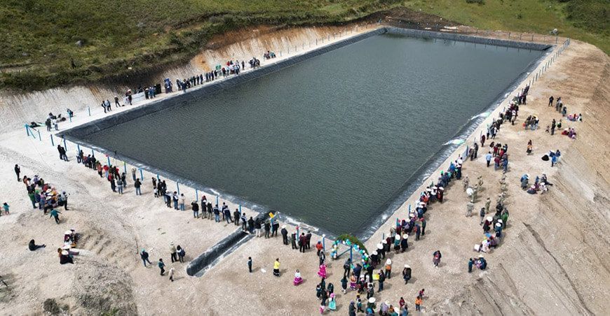 Inauguran reservorio que almacena 10 000 m3 de agua en El Calvario Cajamarca Perú