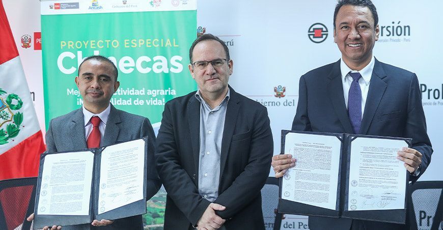 MIDAGRI suscribió convenio con el GORE Ancash para la ejecución del saneamiento físico legal de las tierras del Proyecto Especial Chinecas.