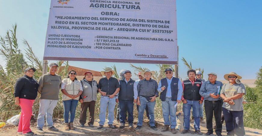Inician construcción de canal de riego en el distrito de Deán Valdivia en Arequipa Perú