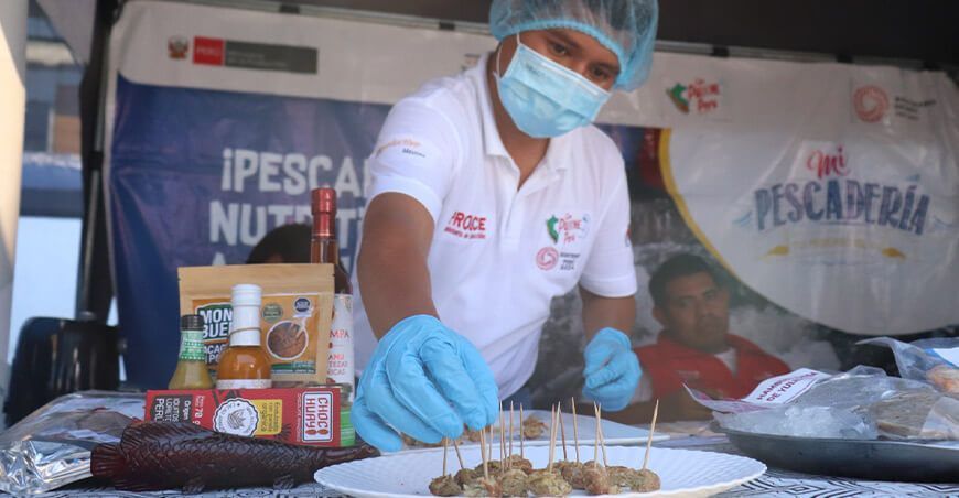 hamburguesas de sábalo con quinua y lenteja, además de chorizo de sábalo con quinua ITP Perú