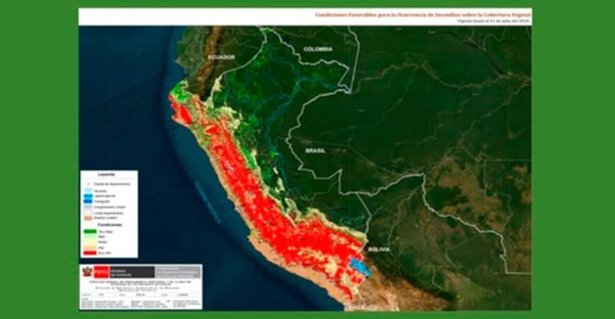 Minam monitorea condiciones de riesgo para incendios forestales en el Perú