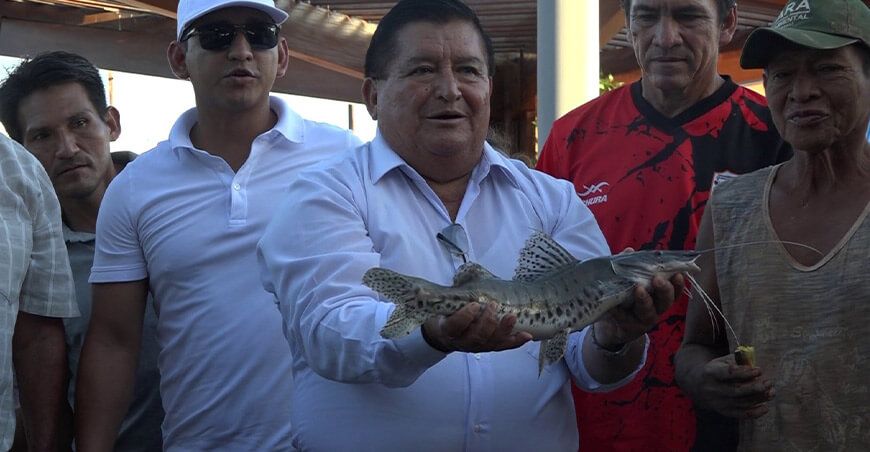 Presentan pez híbrido en la inauguración del bulevar de Yarinacocha en Pucallpa