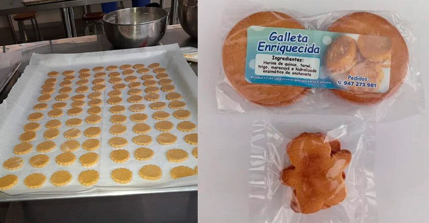 una galleta anti anémica  a base de anchoveta enriquecida con kiwicha, maca y quinua