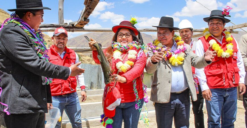 Inician remodelación de pozas para crianza de truchas en Totorani en Moquegua Perú