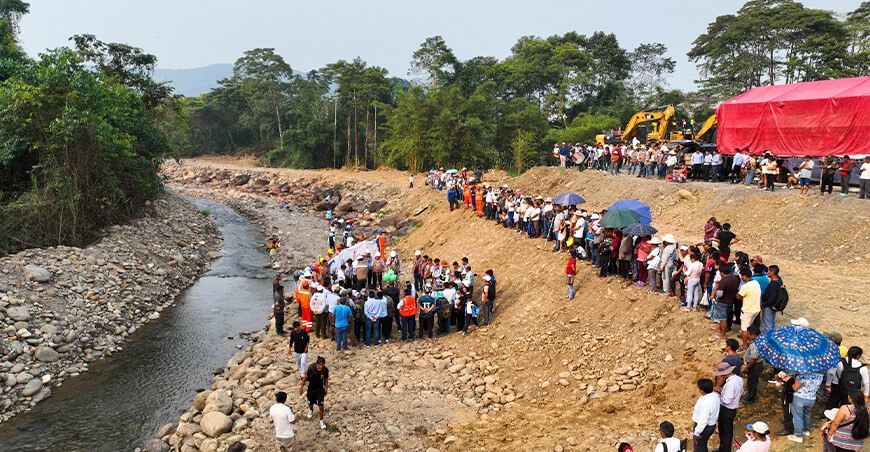 Inician trabajos de protección en las riberas del río Quellomayo en San Gabán Puno Perú