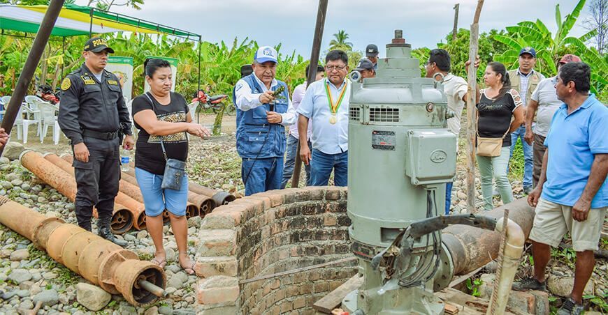 Instalan bomba de agua para riego de frutales en La Matanza en Piura Perú