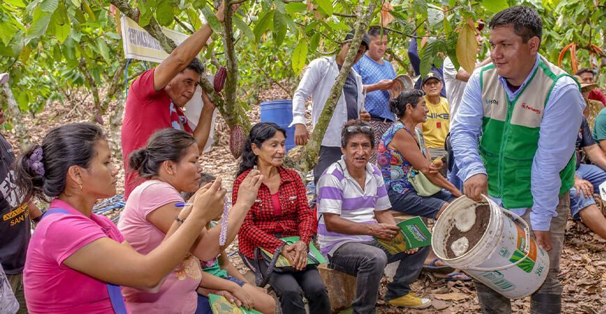 Devida fortaleció capacidades de líderes cacaoteros en Campanilla San Martín Perú