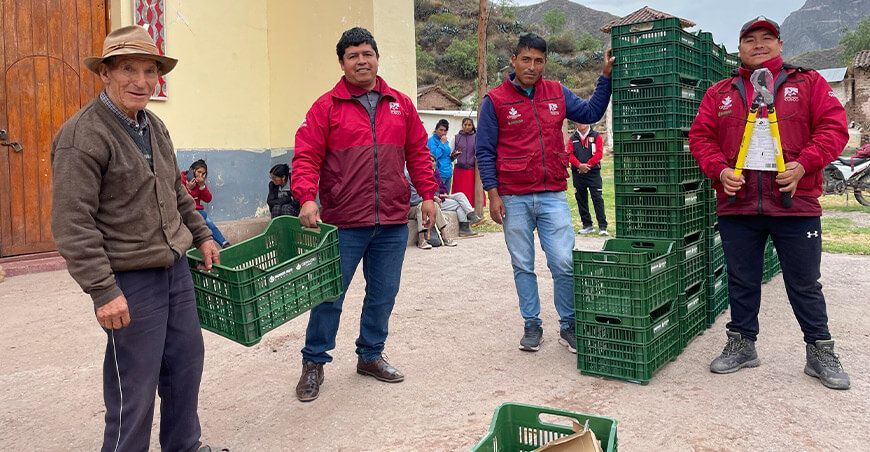 Más de 500 jabas entregaron a productores de palta en Paruro GORE Cusco Perú