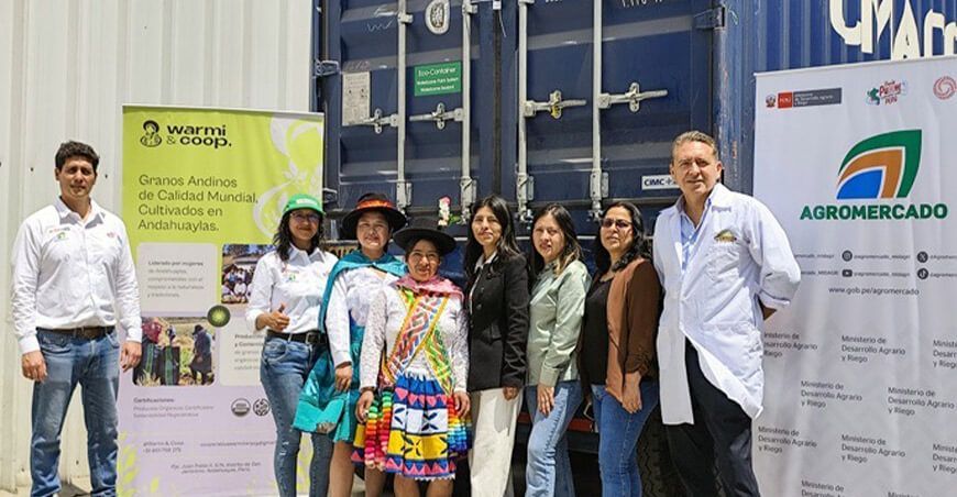 Productores de Apurímac envían 20 toneladas de quinua a Italia