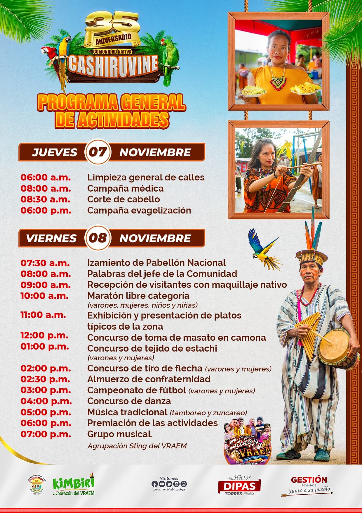Comunidad nativa Cashiruvine te invita a celebrar su 35 aniversario Kimbiri Cusco Perú