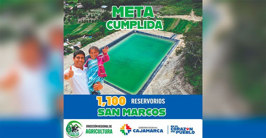 Cajamarca: Se logró la construcción de 1100 reservorios en San Marcos