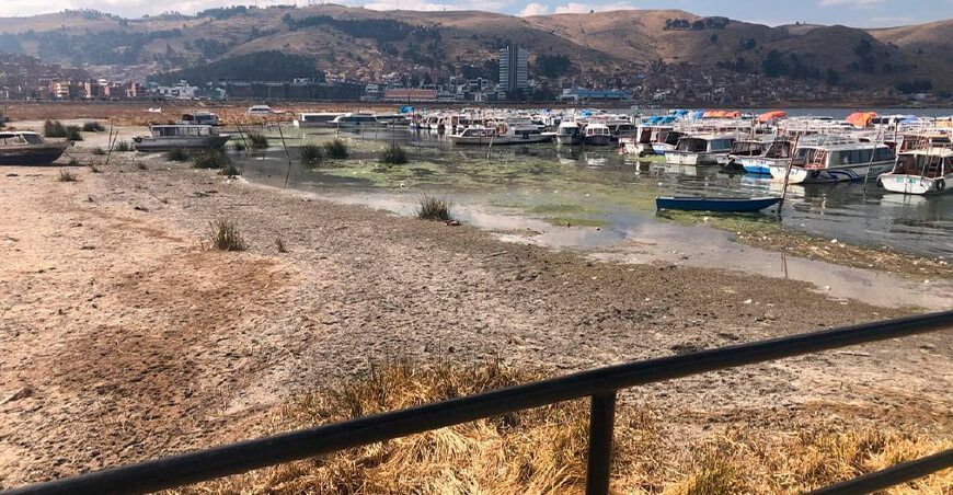 Lago Titicaca presenta niveles críticos de agua Puno Perú Senamhi
