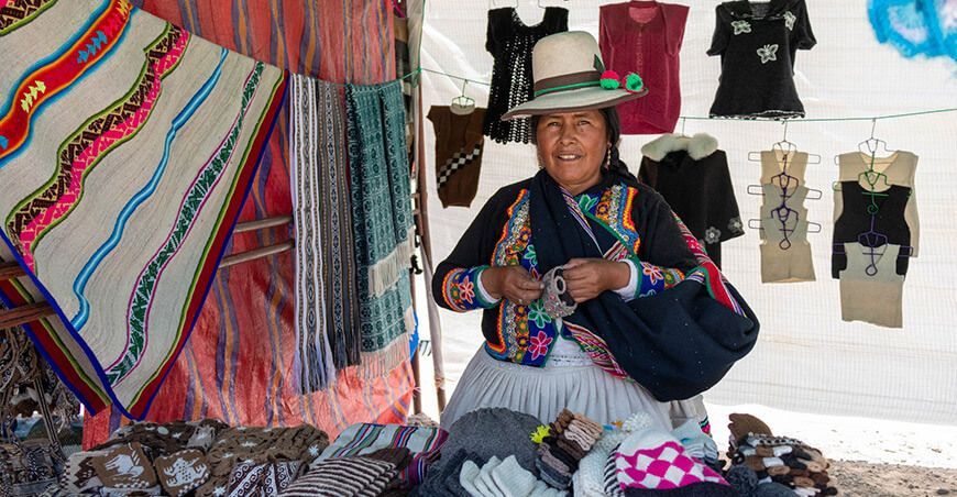 artesanía fibra de llama Perú