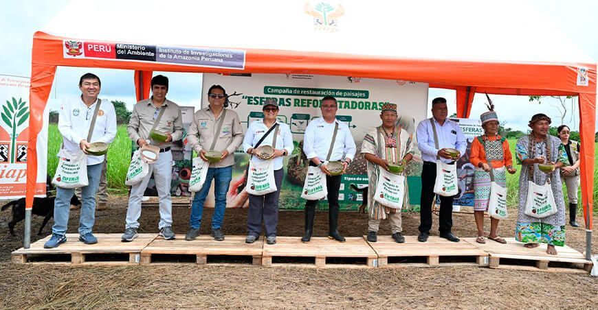 Minam inicia restauración de áreas afectadas por incendios forestales con la dispersión de 1 500 000 esferas reforestadoras