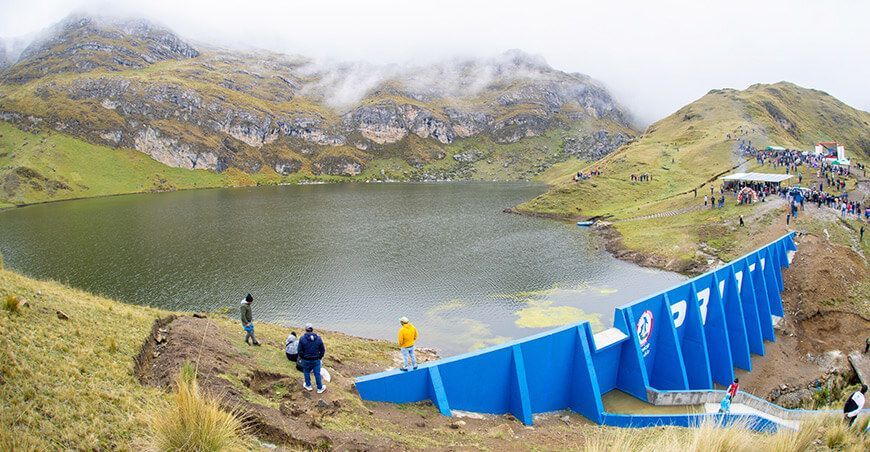 Inauguraron dique del sistema de riego Ismuñay en Santillana Ayacucho Perú