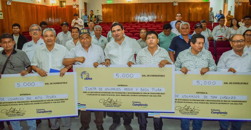 Entregarán 25 000 vales de combustibles a las juntas de usuarios de Piura