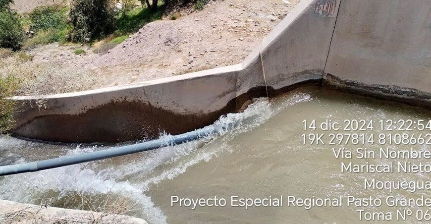 Identifican conexiones clandestinas en el canal Pasto Grande Moquegua Perú