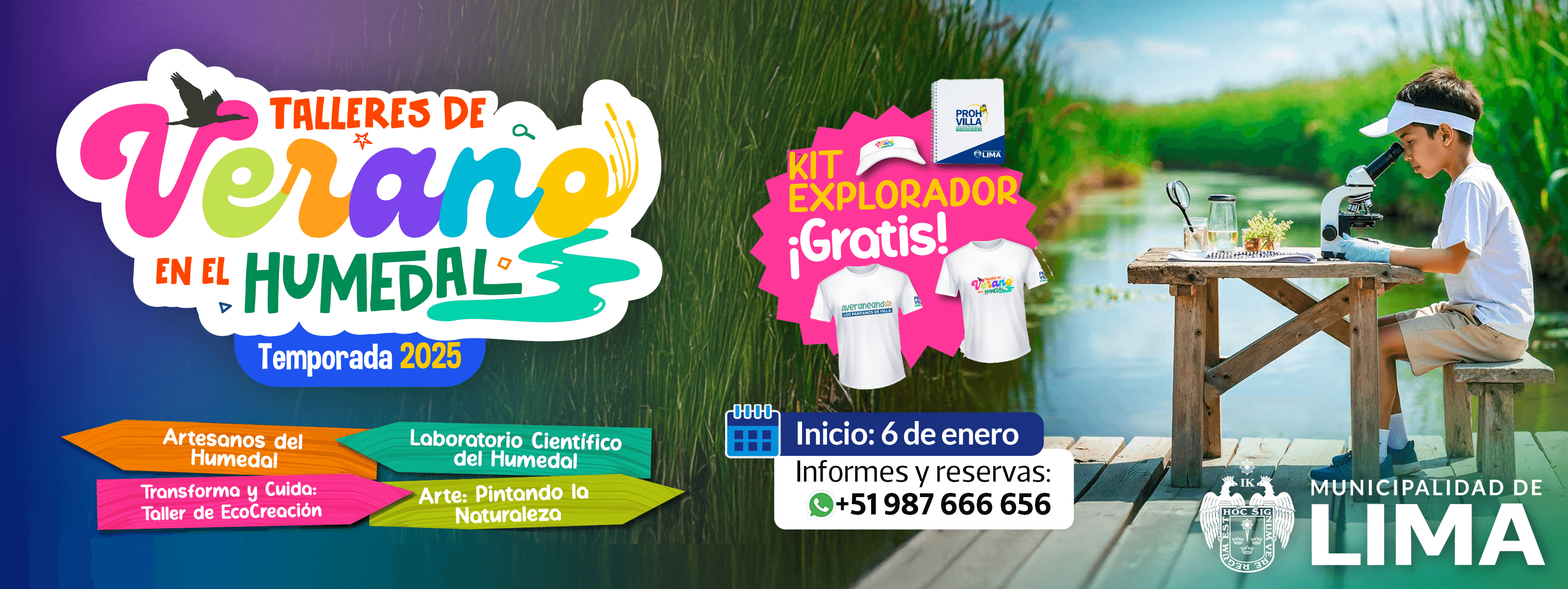 Anuncian programa de vacaciones útiles en el humedal Pantanos de Villa Lima Perú