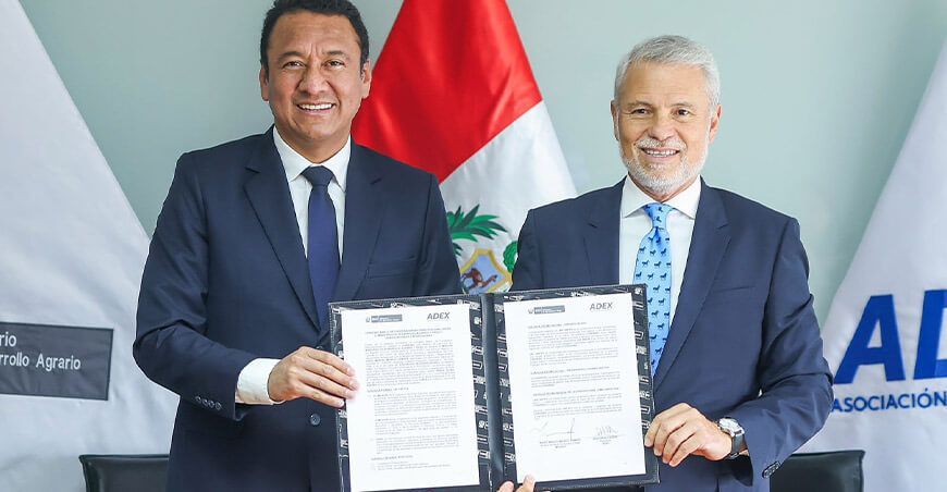 suscripción de un convenio interinstitucional entre el Midagri y la Asociación de Exportadores (ADEX)