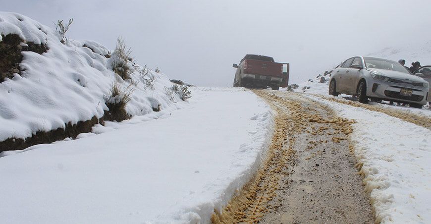 nevada y granizada Cusco Perú Sierra