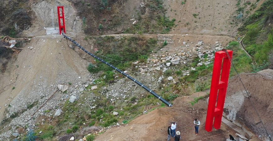 Inauguran pase aéreo del canal de riego Huayucancha Atavillos Bajo Huaral Lima Perú