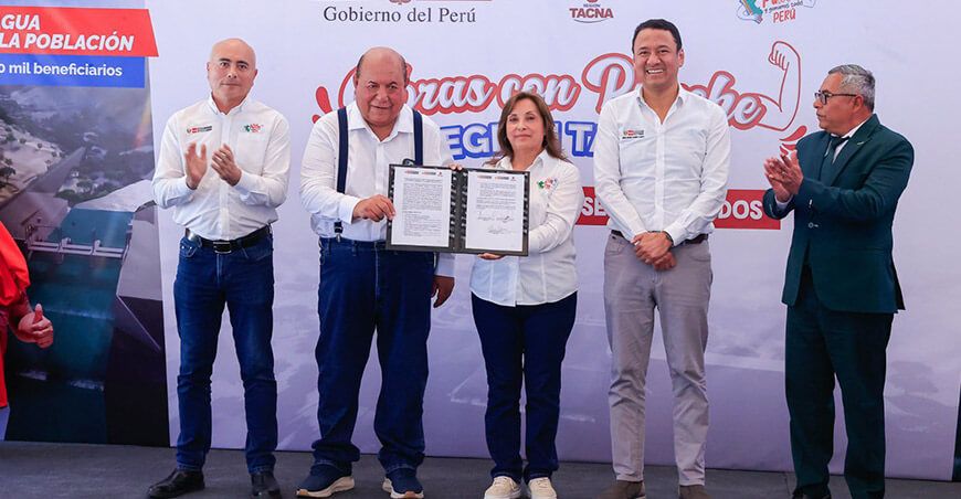 Suscriben convenio tripartito para el desarrollo del megaproyecto hidráulico Embalse Cardos Tacna Perú