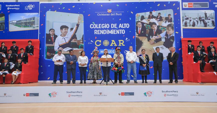 Southern Perú y Minedu inauguran nueva sede del Colegio de Alto Rendimiento en Moquegua