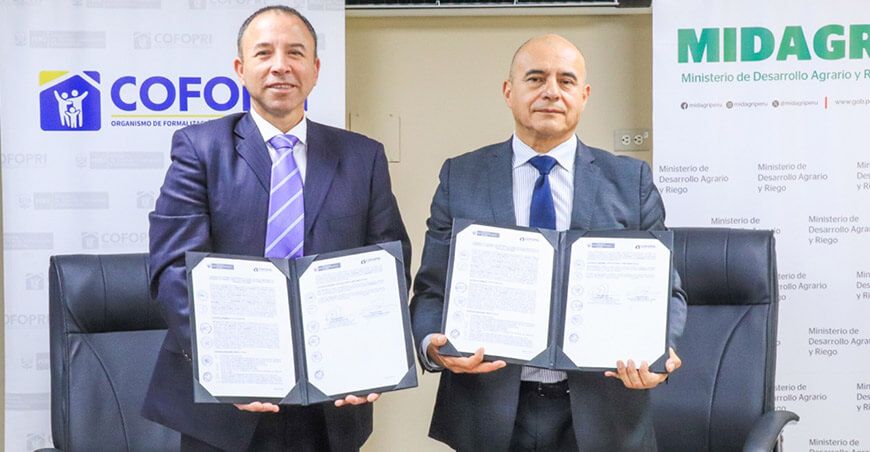 Midagri y Cofopri suscriben convenio para formalizar terrenos en Chinecas