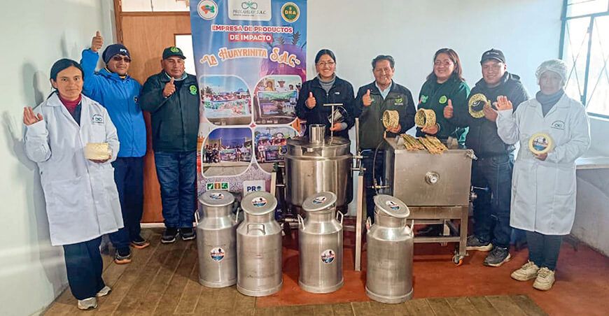 Entregaron módulo demostrativo para impulsar la producción de derivados lácteos de los productores de La Huayrinita en Junín Perú