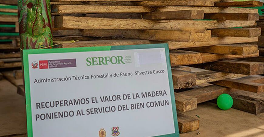 Serfor transfirió 8706 pies tablares de madera aserrada a entidades en Cusco