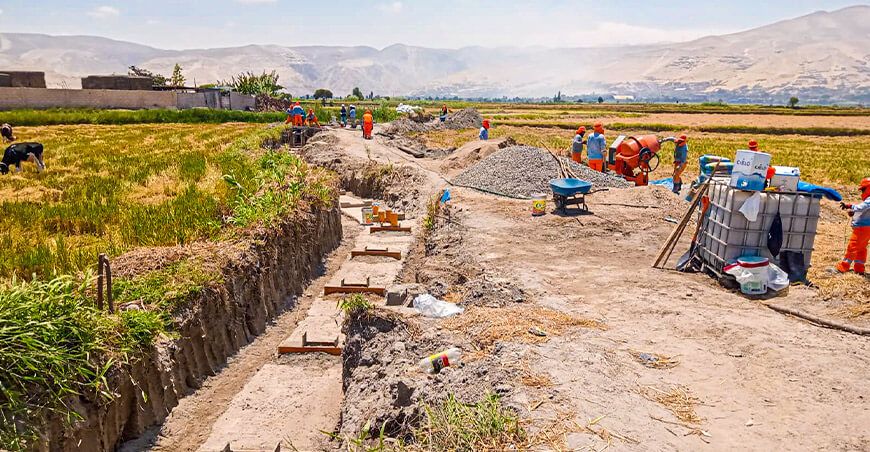 modernización del sistema de riego en el sector Los Castillos Samuel Pastor Arequipa Perú