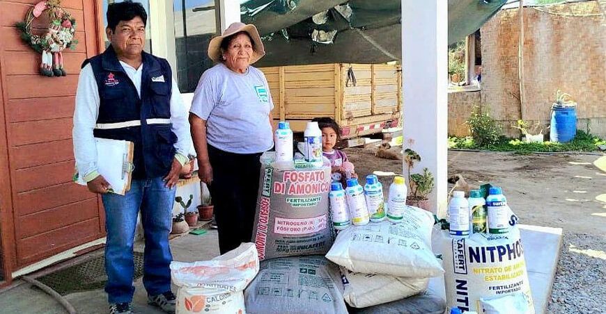 Impulsan mejora en la producción de olivo en Tacna con entrega de insumos