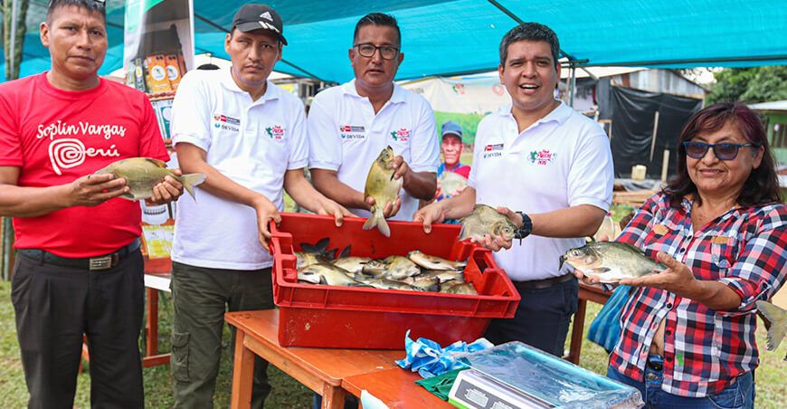la feria “Frontera Productiva”, organizada por Devida , en Putumayo Loreto Perú
