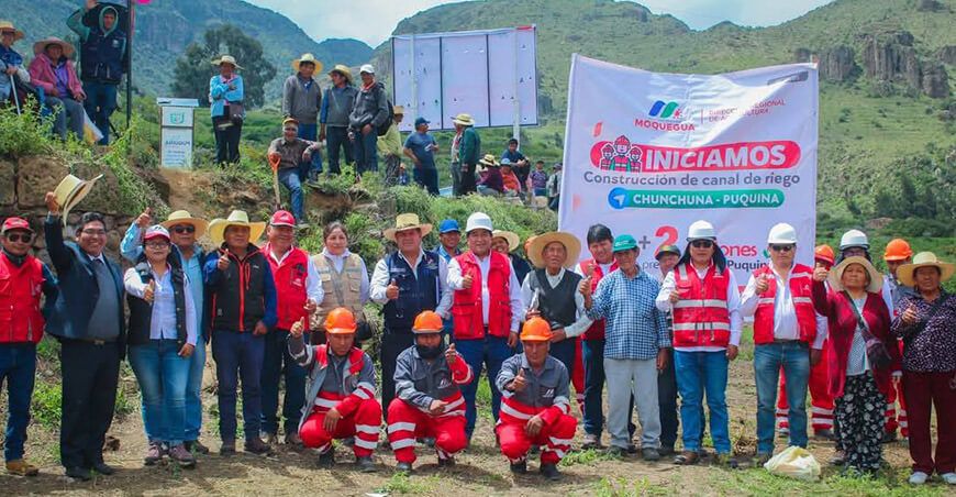 Inician construcción del canal de riego de Chunchuna en Moquegua Perú