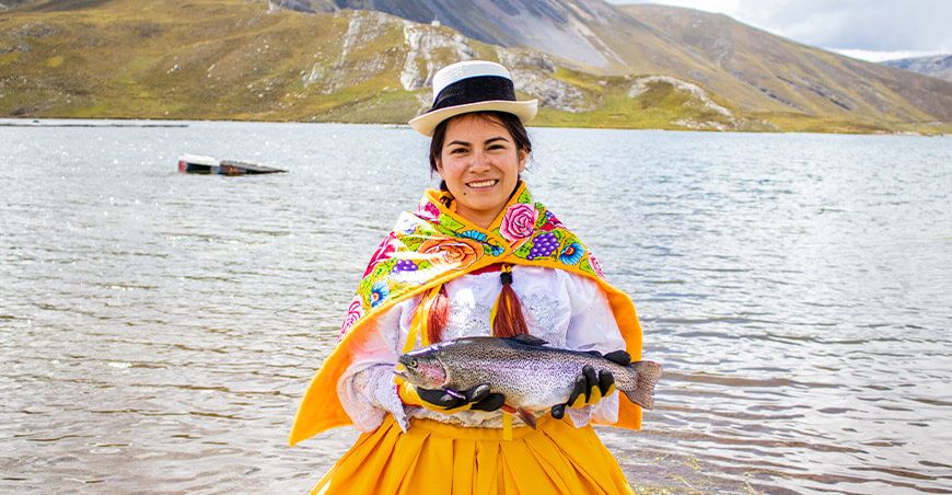 Piscicultura en los Andes crianza de truchas Perú