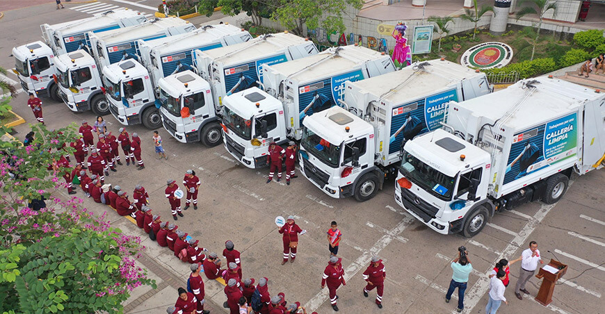 Entregaron 14 camiones compactadores para fortalecer la gestión de residuos sólidos en Coronel Portillo Ucayali Perú