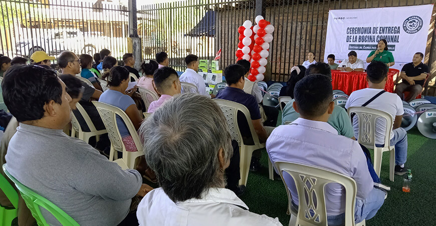 Comunidades rurales de Huánuco fortalecen su organización comunal con sistemas de bocinas entregadas pro Devida Perú