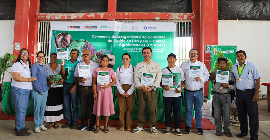 Entregaron 67 Contratos de Cesión en Uso para Sistemas Agroforestales a productores de Huánuco Serfor Perú