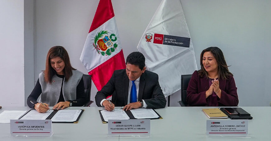 Produce y Es Hoy firman convenio para fortalecer el desarrollo de las MYPE en el Perú