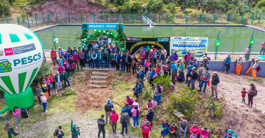 Proyecto de riego Huambalpa  Ayacucho PESCS Midagri Perú
